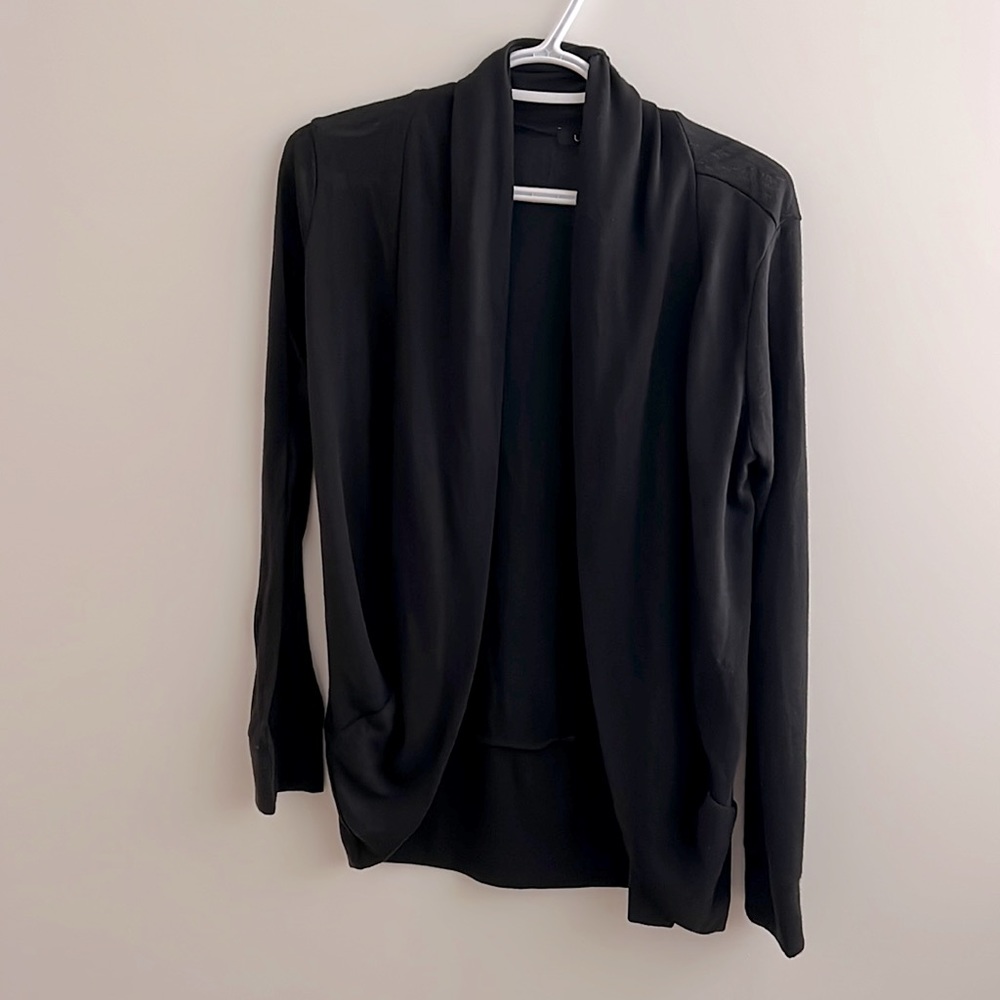 U2B Black Cocoon Style Cardigan Open Front